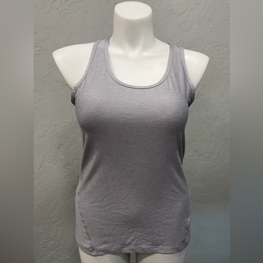 Reebok Gray Racerback Tank Top Womens Large Athletic Workout Gym Shirt
